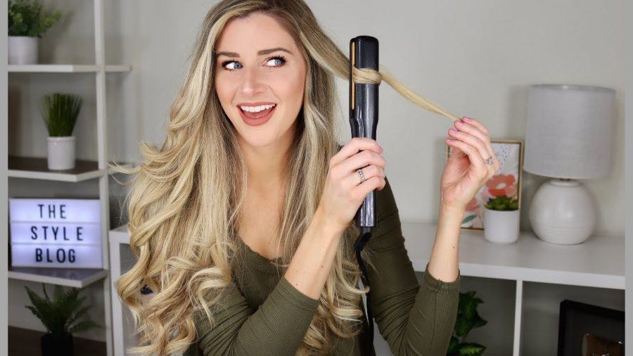 How to curl hair with a straight iron